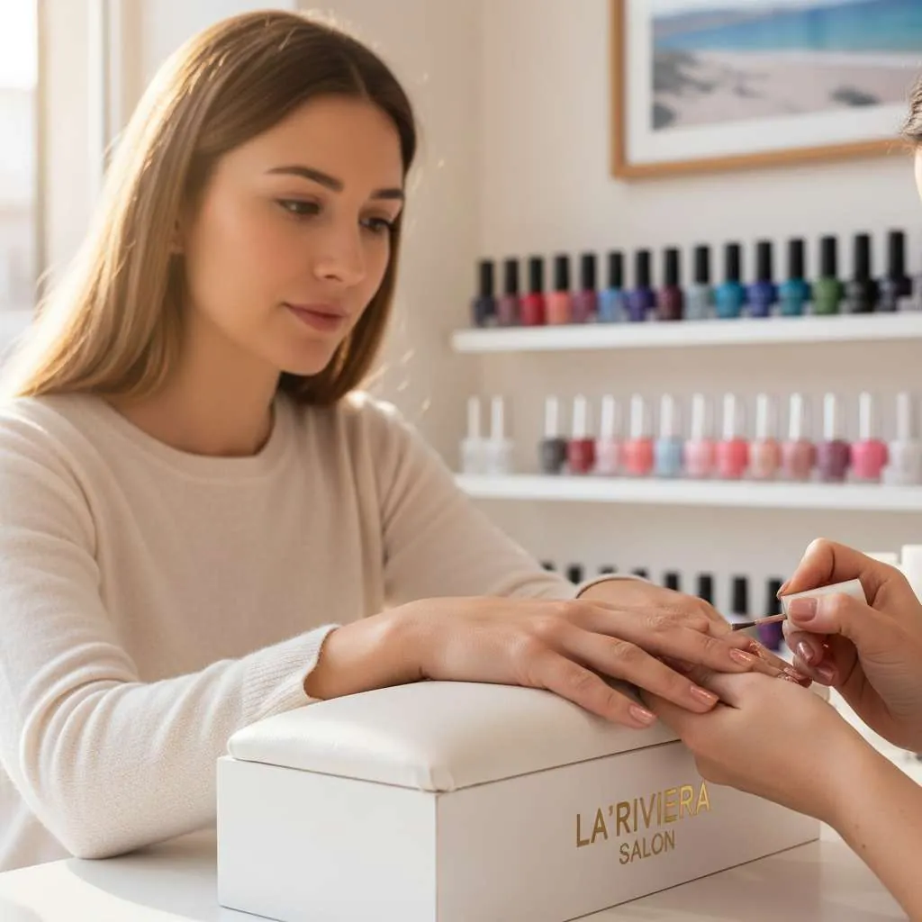 Nail technician at work